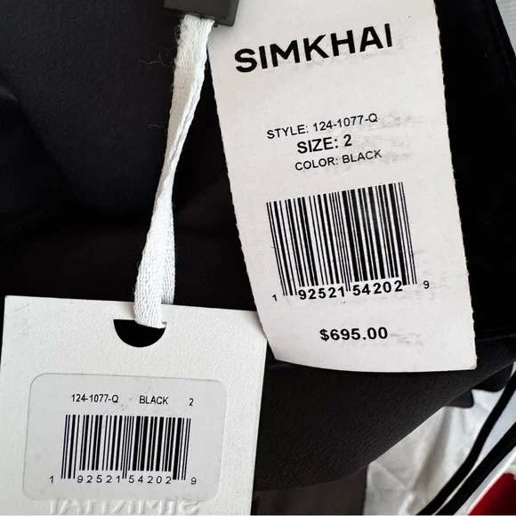 NWT•Simkhai•Hansel Ruched Satin Halterneck Gown•Black•Sz 2 - Picture 10 of 10